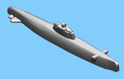 German Type XXI - Submarine - 1:1800