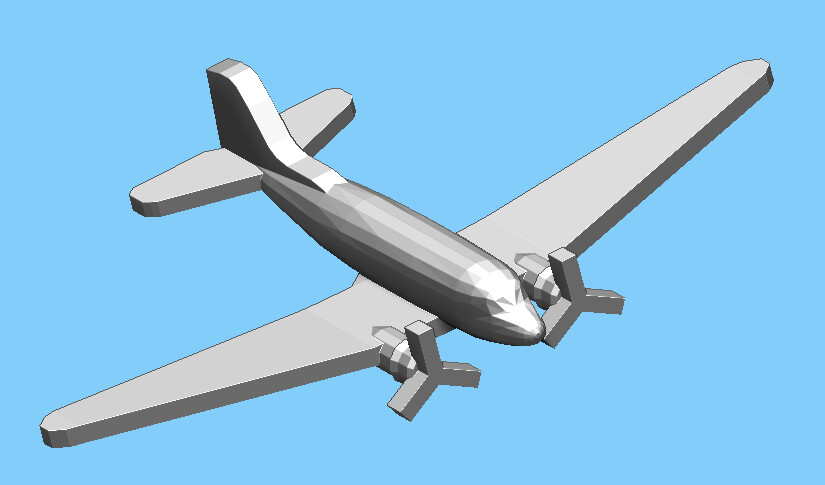 US Douglas C47 Skytrain - Cargo Plane - 1:900