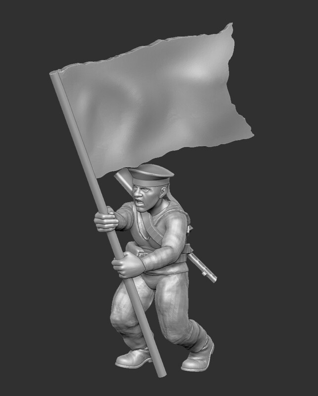 Soviet Sailor Flag Carrier - 1/48 Scale