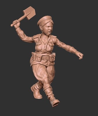 Soviet Woman with Shovel - 1/56 Scale