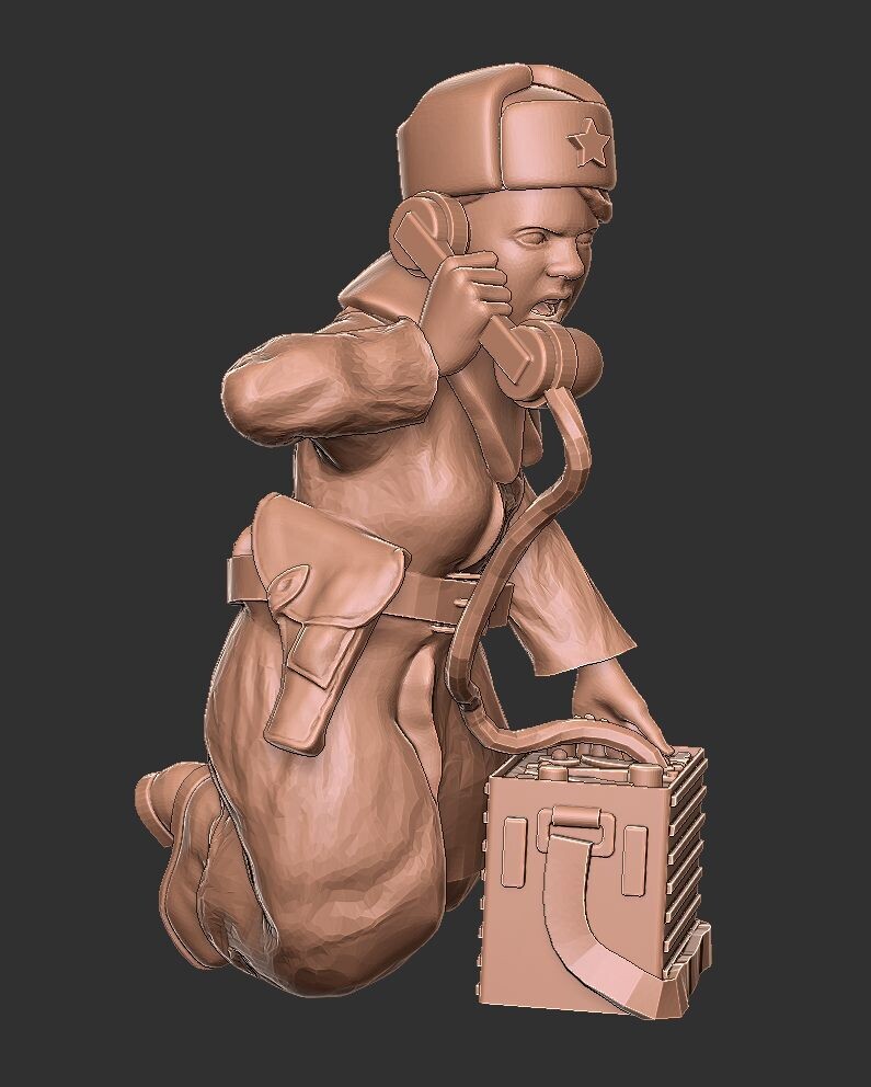 Soviet Winter Woman with Radio 001 - 1/48 Scale