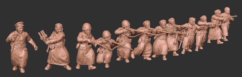 Soviet Winter Squad 001 - 1/48 Scale