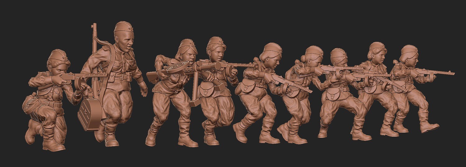 Soviet Women Summer Squad 002 - 1/56 Scale