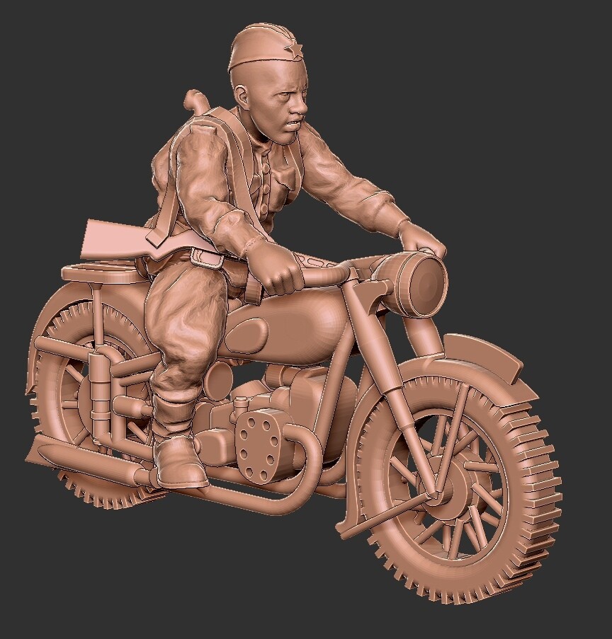 Soviet Motorbike - 1/56 Scale