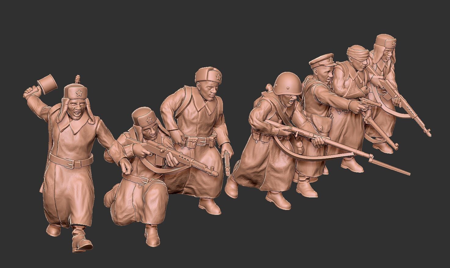 Soviet Winter Squad 002 - 1/56 Scale