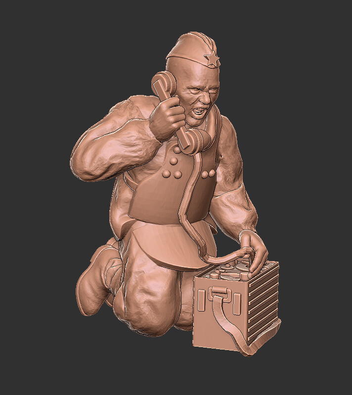 Soviet Soldier with Radio 001 - 1/48 Scale