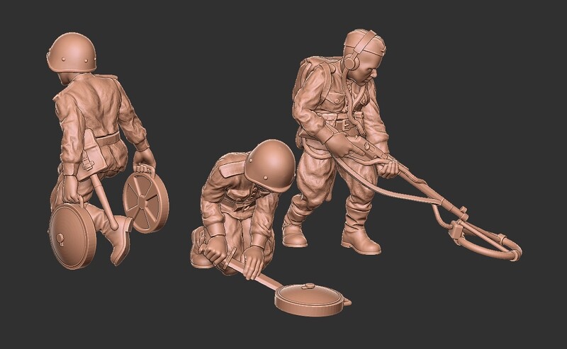 Soviet Sapper Squad 001 - 1/56 Scale