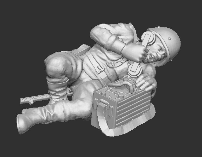 Soviet Soldier with Radio 002 - 1/48 Scale