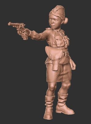 Soviet Girl with Nagant M1895 - 1/56 Scale
