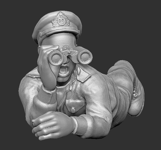 Soviet Marine Officer Prone - 1/56 Scale