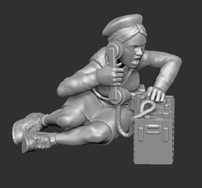 Soviet Woman Marine with Radio - 1/56 Scale
