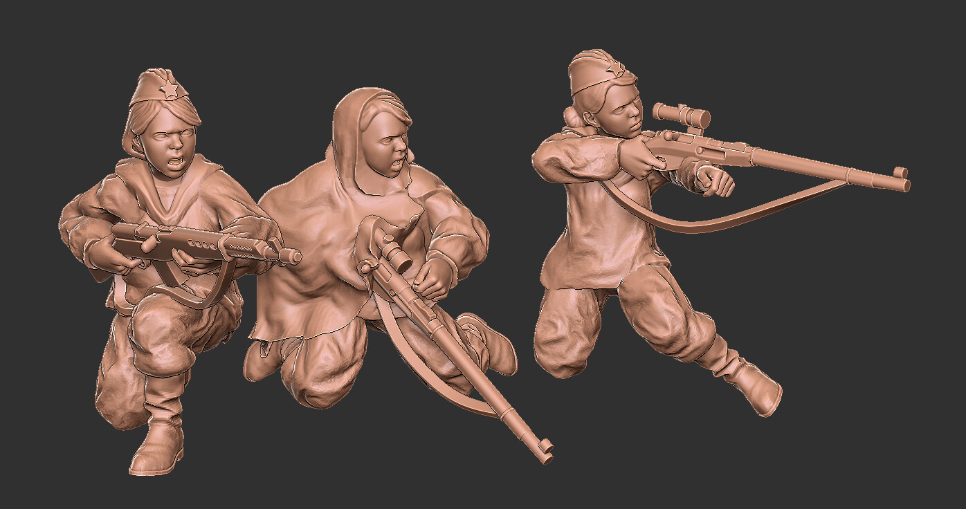 Soviet Women Scouts - 1/56 Scale