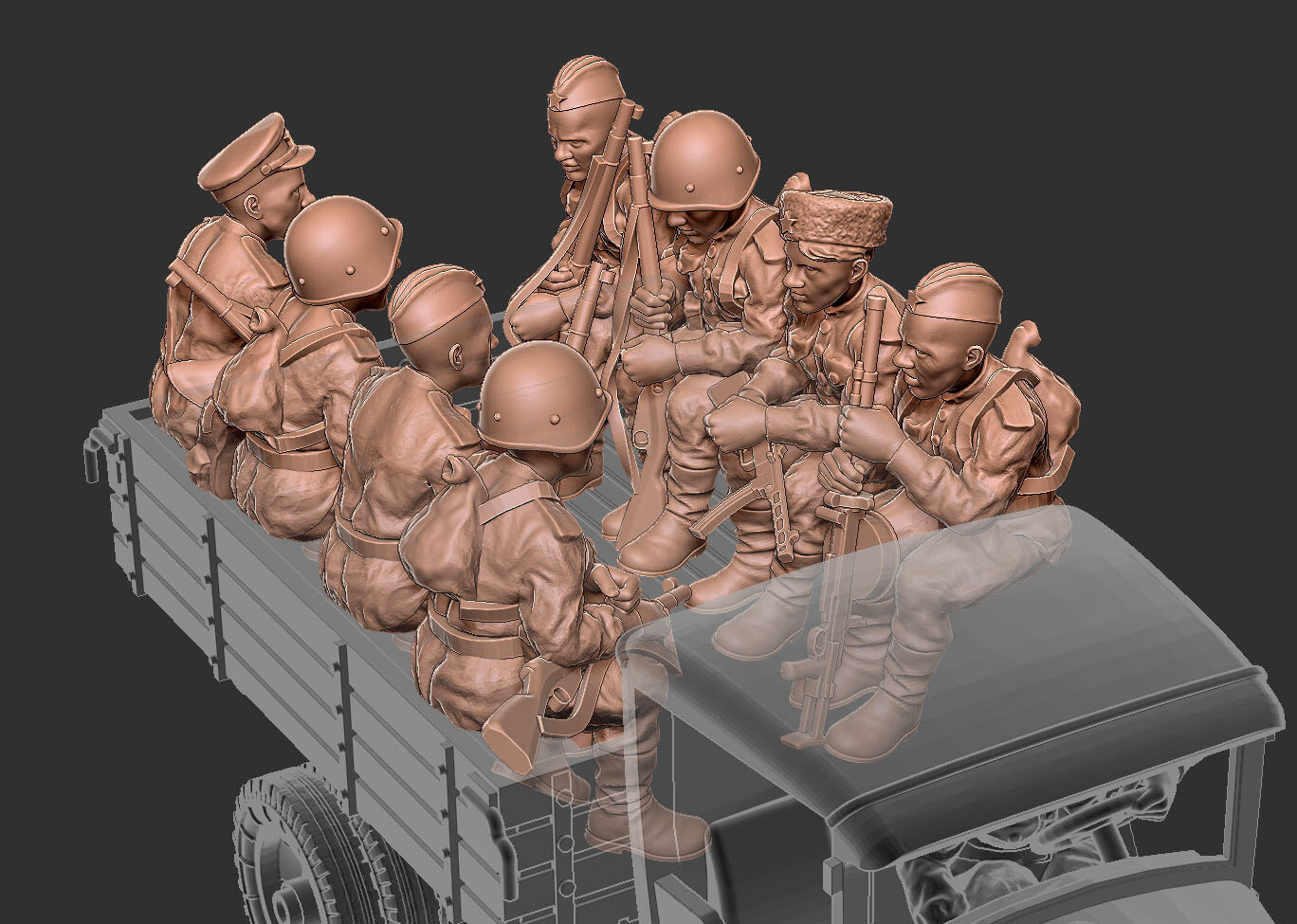 Soviet Truck Crew - 1/48 Scale