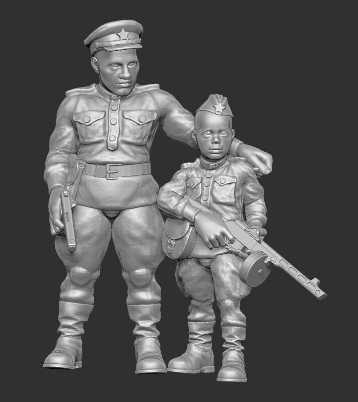 Soviet Father & Son - 1/48 Scale