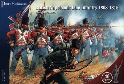 (BH1) Plastic British Napoleonic Line Infantry box set (36 Line Infantry, 4 Riflemen)