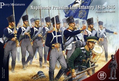 (PN1) Plastic Napoleonic Prussian Line Infantry and Volunteer Jagers (46 figures)