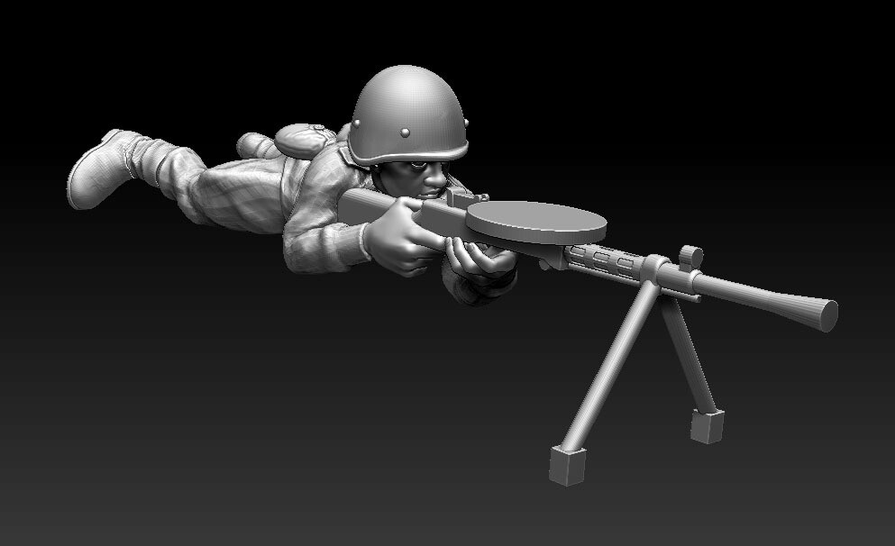 Soviet Soldier with Degtyaryov 002 - 1/48 Scale