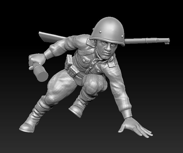 Soviet Soldier Jumping - 1/48 Scale