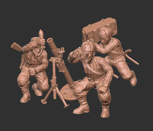 Soviet Mortar Team - 1/56 Scale