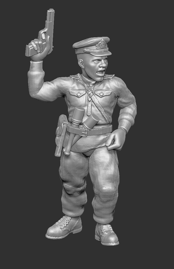 Soviet Marine Officer with TT-30 - 1/56 Scale
