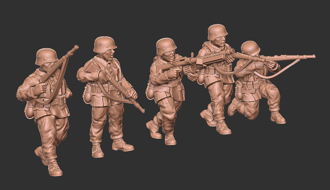 German Squad 002 - 1/56 Scale