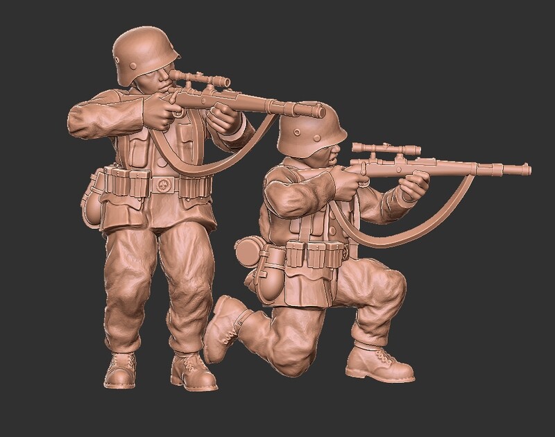 German Snipers - 1/56 Scale