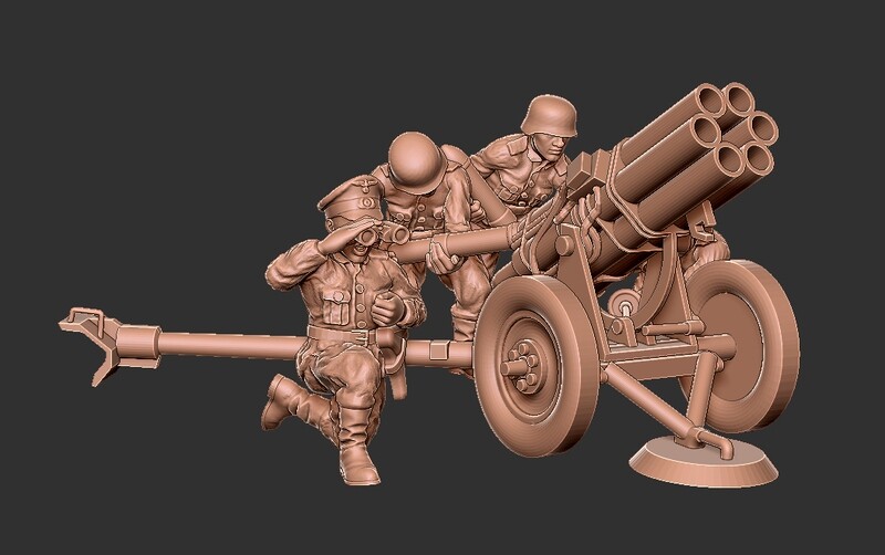Nebelwerfer with Crew - 1/56 Scale