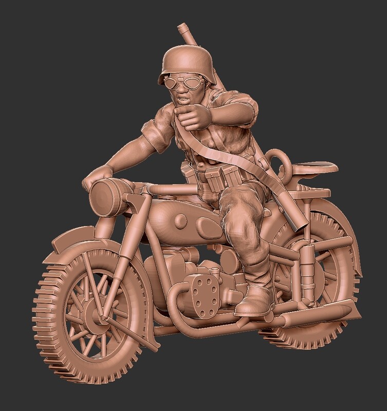 German Motorbike 4 - 1/56 Scale