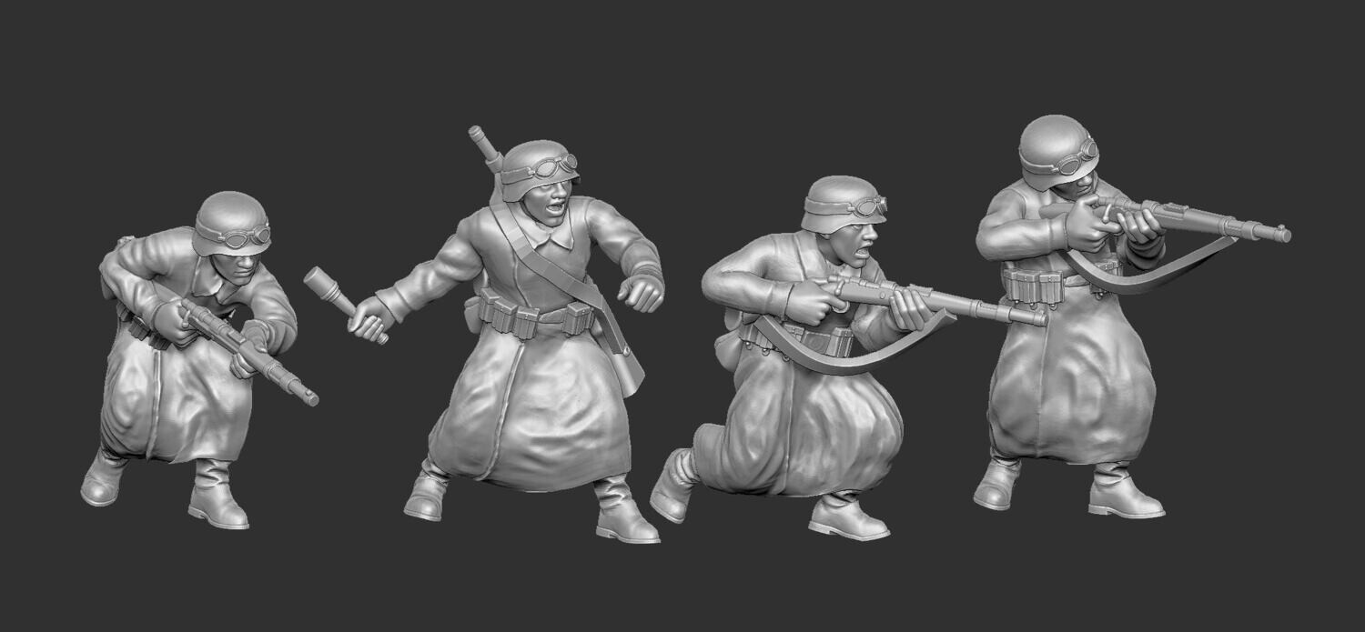 German Motorbiker Squad  - 1/56 Scale