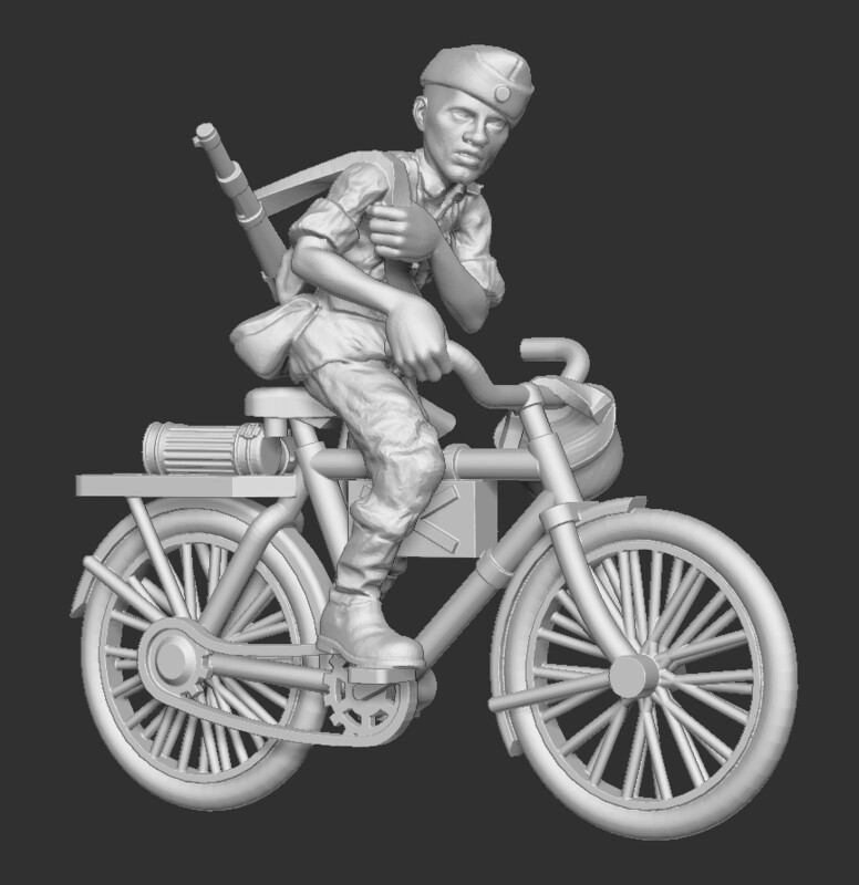 German on Bike (15)  - 1/56 Scale