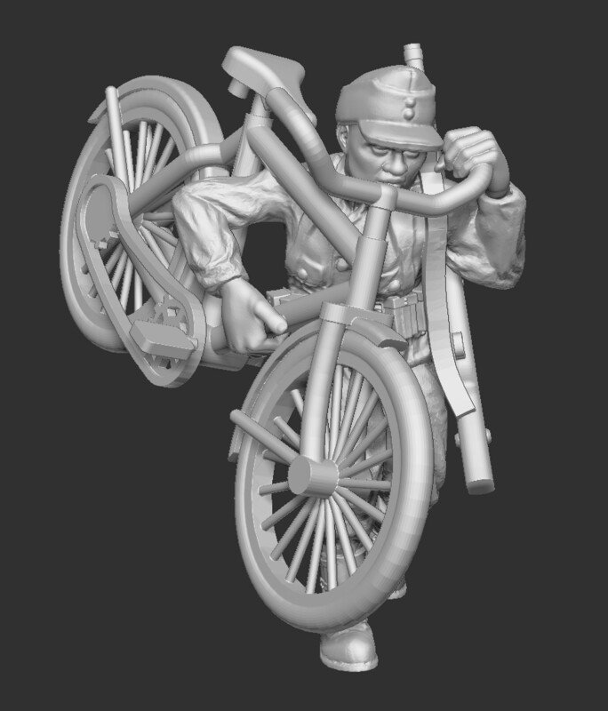 German on Bike (16)  - 1/56 Scale