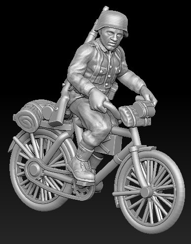 German on Bike (12)  - 1/56 Scale