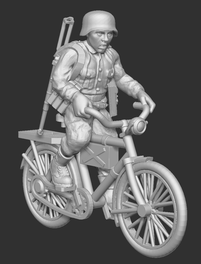 German on Bike (18)  - 1/56 Scale