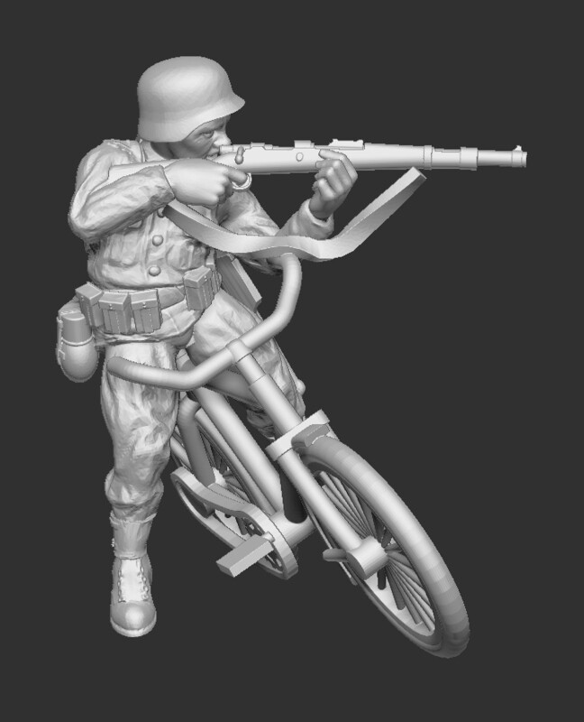 German on Bike (17)  - 1/56 Scale