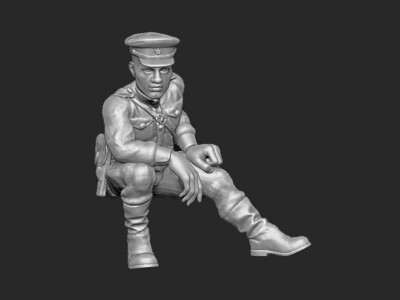 Soviet Officer Sitting - 1/56 Scale