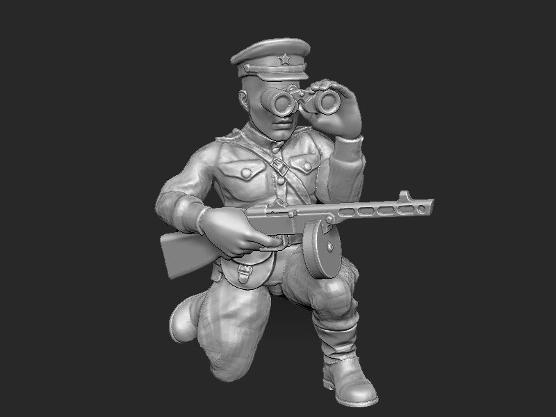 Soviet Officer with Binoculars - 1/48 Scale