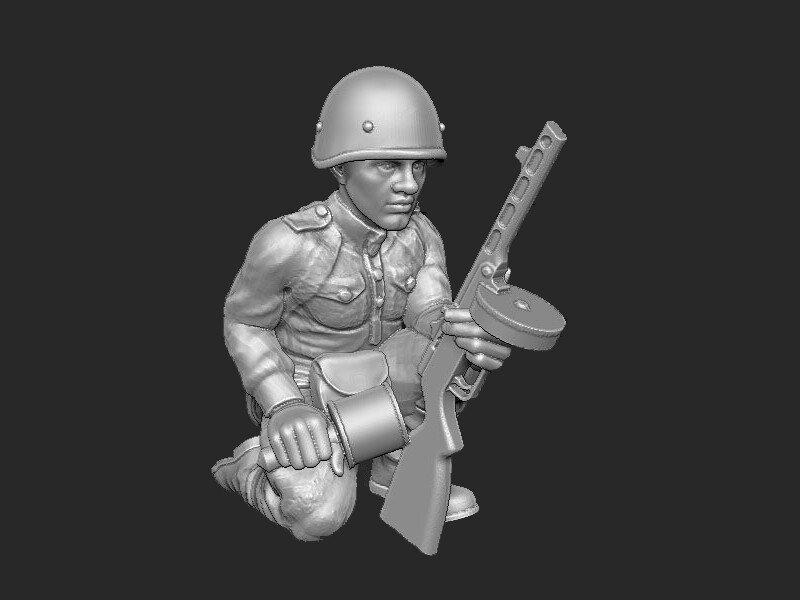 Soviet Soldier with PPSH-41 001 - 1/48 Scale
