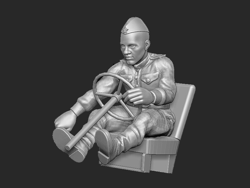 Soviet Willy's Jeep Driver  - 1/48 Scale