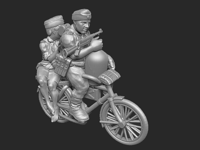 German on Bike (6)  - 1/56 Scale