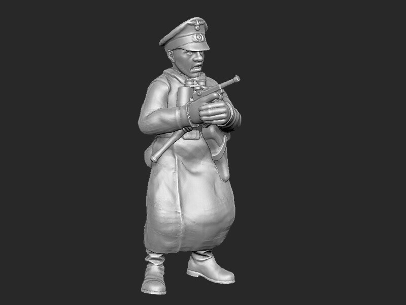 German Motorbiker Officer - 1/56 Scale