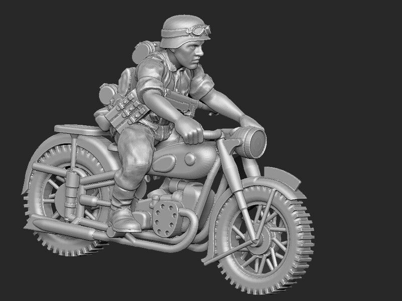 German Motorbike  - 1/56 Scale