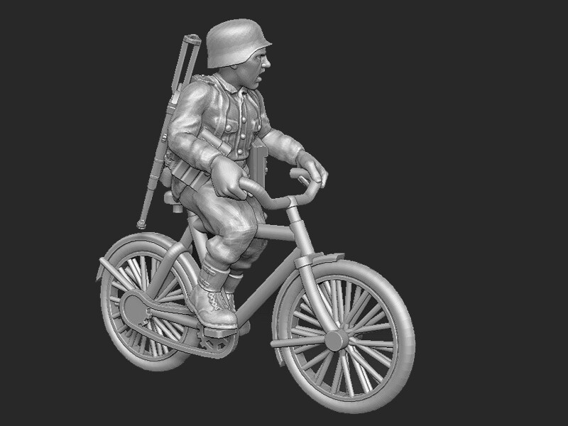 German on Bike (13)  - 1/56 Scale