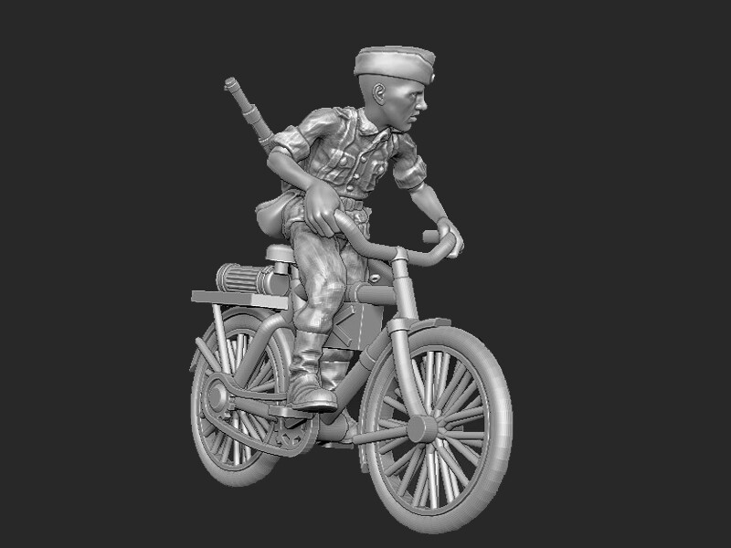 German on Bike (8)  - 1/56 Scale