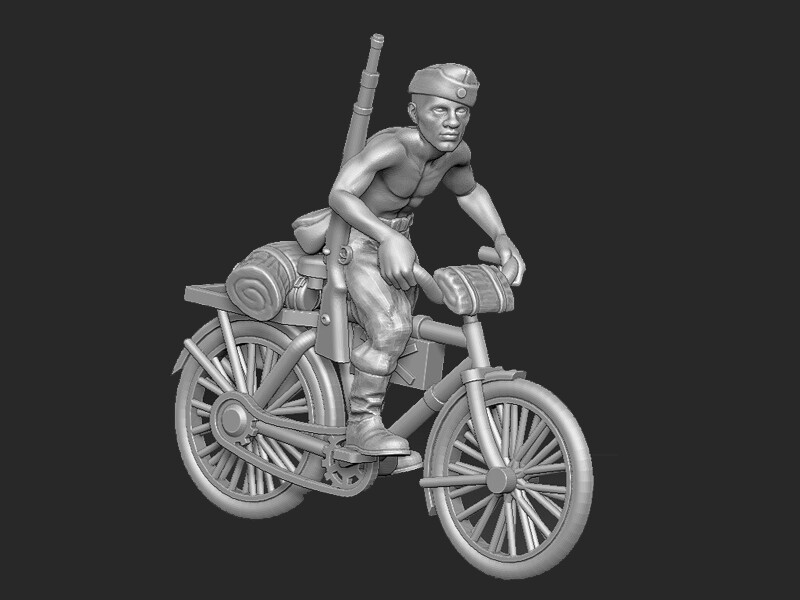 German on Bike (7)  - 1/56 Scale