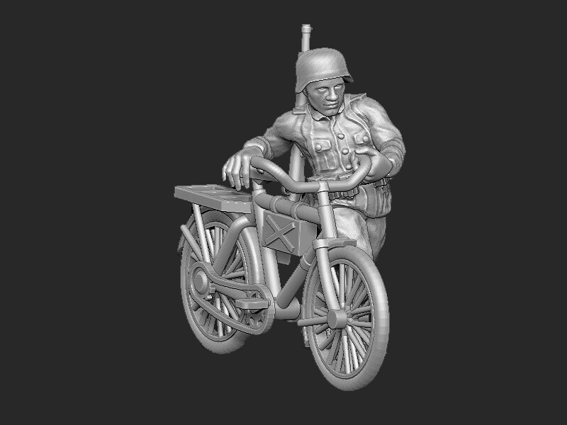 German on Bike (9)  - 1/56 Scale