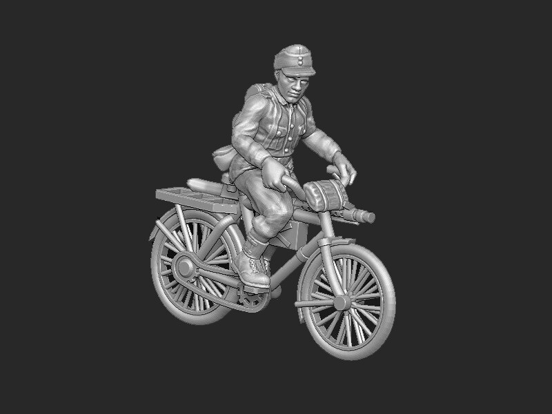 German on Bike (11)  - 1/56 Scale