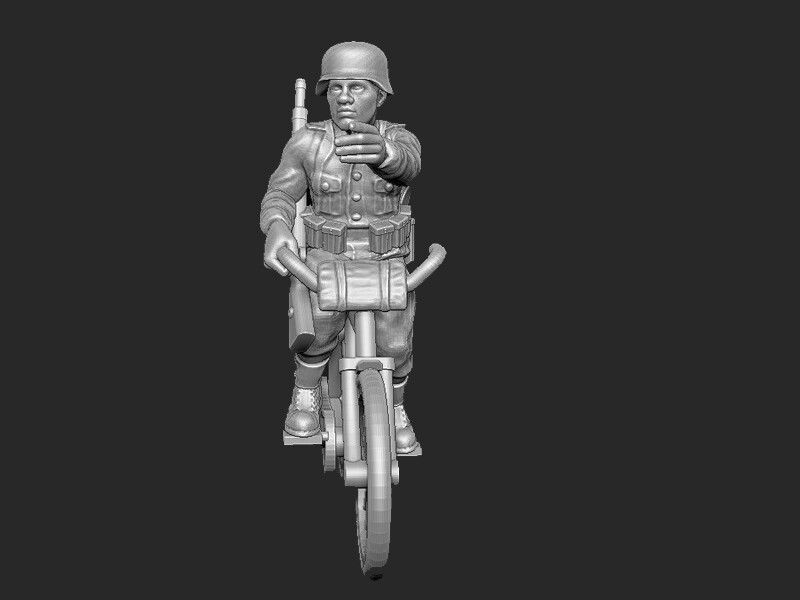 German on Bike (3)  - 1/56 Scale