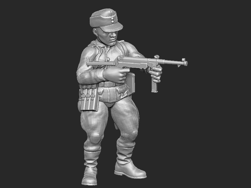 German Soldier with MP40  - 1/56 Scale