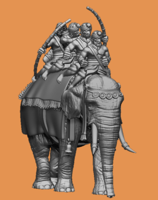 Indian Elephant with Crew Pack (28mm)