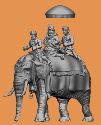 Indian King on Elephant Pack (28mm)